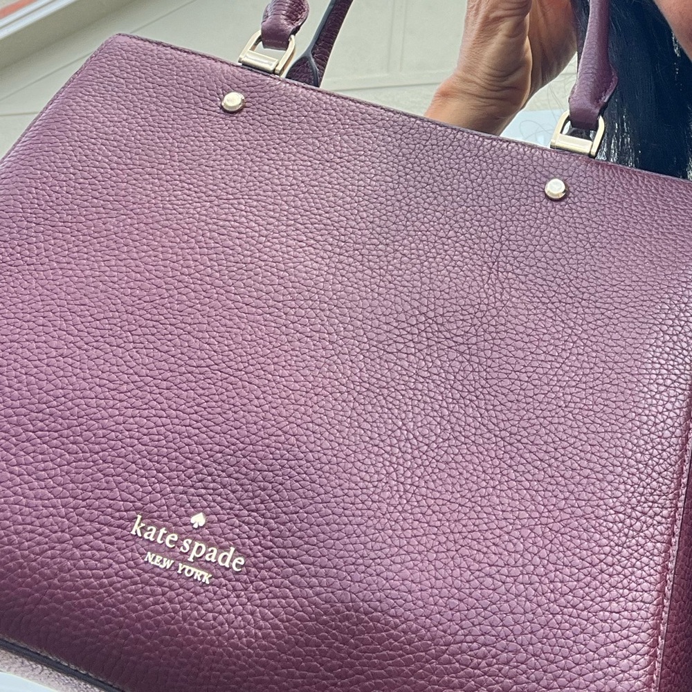 Kate Spade Leila Medium Triple Compartment Satchel Cherrywood brand New - Picture 4 of 16